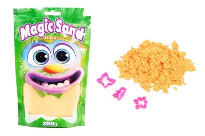 Кінетичний пісок Magic sand в пакеті помаранчевий, 0.350 кг. 39402-7 STRATEG купити