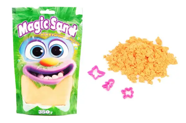 Кінетичний пісок Magic sand в пакеті помаранчевий, 0.350 кг. 39402-7 STRATEG купити