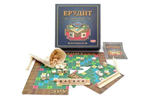 Настільна гра "Ерудит" 2в1 з дерев'яними плашками ARTOS купити