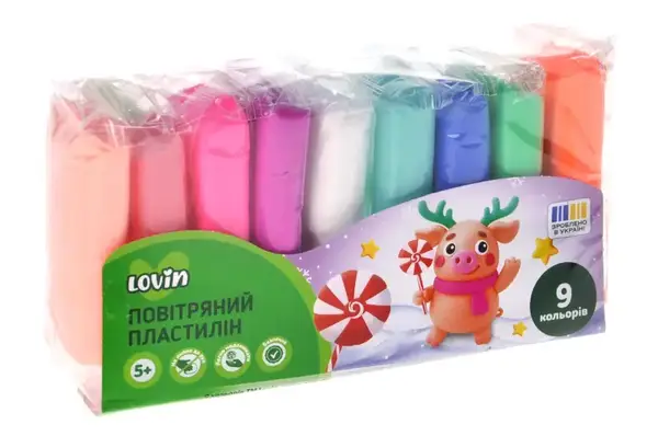 Набір для ліплення з легким пластиліном 70136 9 кольорів LOVIN купити