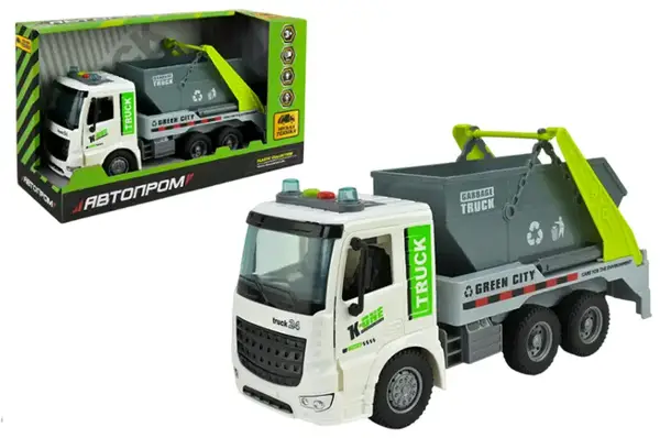 Машина АВТОПРОМ AP9929 "Сміттєвоз", світло, звук, у коробці 33,5x19x11,5см купити