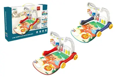 Каталка 977/979 "Перші кроки" багатофункціональна, 2в1, килимок, на батарейках, в коробці р.51x11x37 см купити