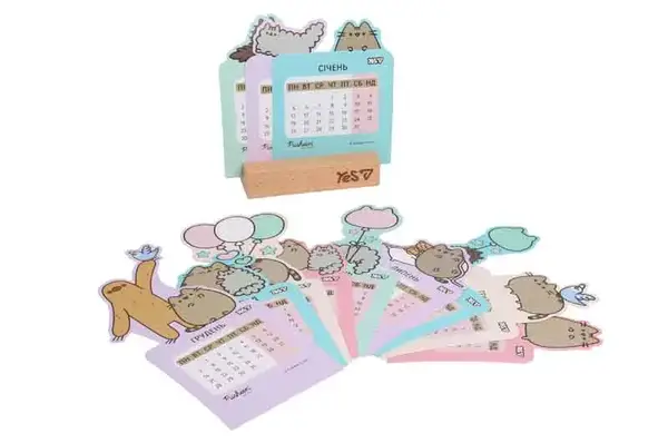 Календар"Pusheen" 270265 настільний, формовий на підставці на 2026 р. 13,5х22,3см. Yes купити недорого в Україні, фото 2