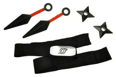 Набір аніме NARUTO 5в1 (кунаї, сюрікени, пов’язка) в кульку 3W р. 32*3*15 см купити