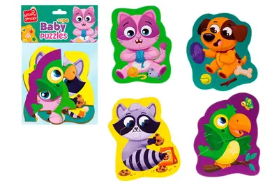 Пазли максі картонні з грою "Хатні улюбленці" VT1722-21 VladiToys купити