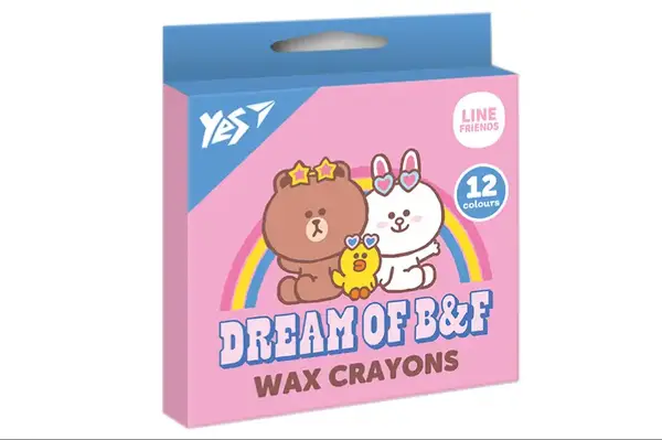 Набір воскових олівців YES 12 шт. "Line Friends" 590141 купити