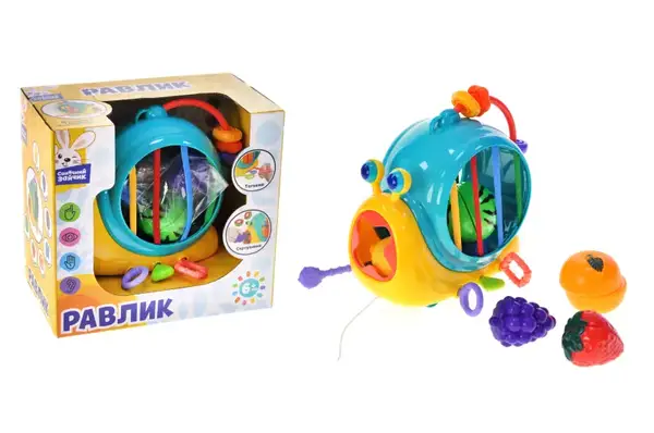 Сортер-каталка PL-724-97 Равлик багатофункціональний з гнучкими поясками кор.22*13,5*20 см купити