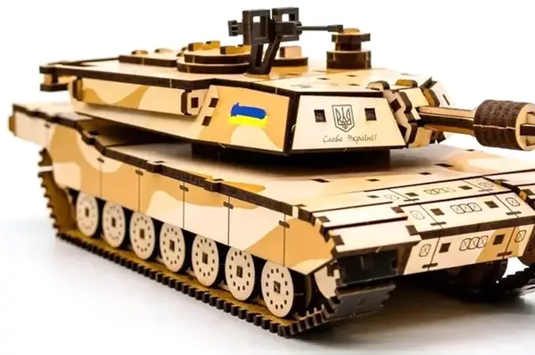 Конструктор Puz-26917 "ABRAMS" дерев'яний, 187 дет., розмір 28х11х10 см PuzzleOk купити недорого в Україні, фото 2