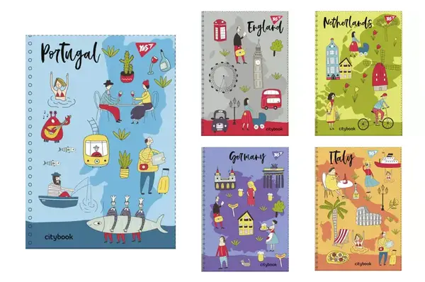 Зошит для записів, "European countries" YES, А5/80, 681837 купити