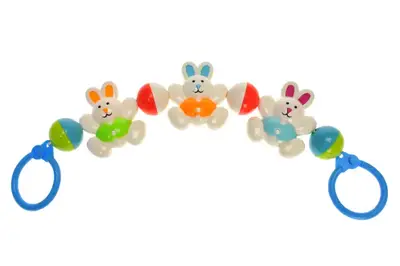 Брязкальце на коляску 6348B "Зайчики" в кульку р.40x10x2 см YG Toys купити