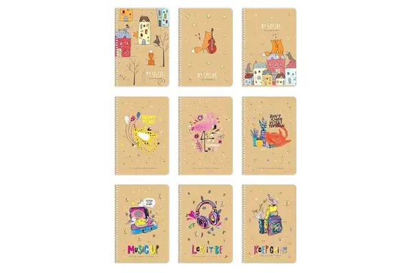 Блокнот Школярик, А5-SC-096-6101К на спіралі, А6, 80 аркушів, клітинка купити