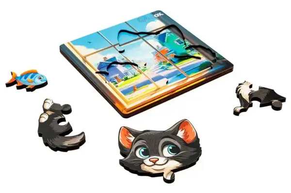 Сортер А6 "Допиливий котик" Puz-88751 дерев'яний PuzzleOk купити недорого в Україні, фото 2
