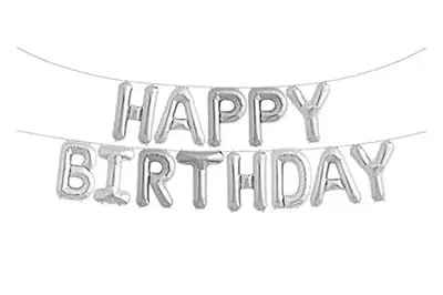 Надпис ''Happy Birthday'' срібний 16'' (40см) купити