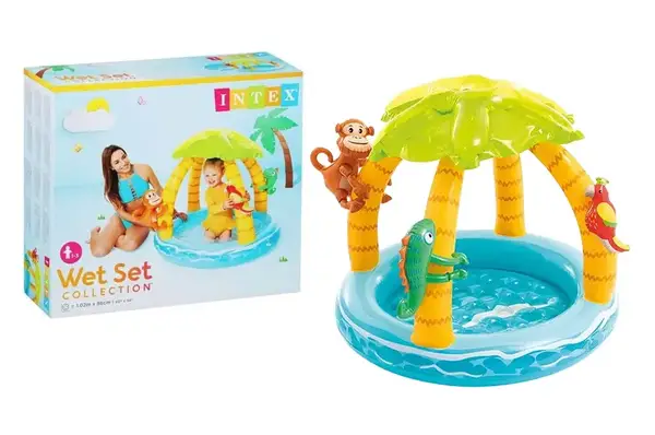 Басейн INTEX дитячий Тропічний острів з надувним дном та навісом 58417 р.102*86см купити