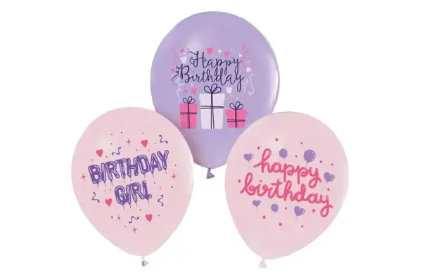 Повітряні кульки "Birthday Girl" асорті ТМ "Твоя Забава" 25шт купити