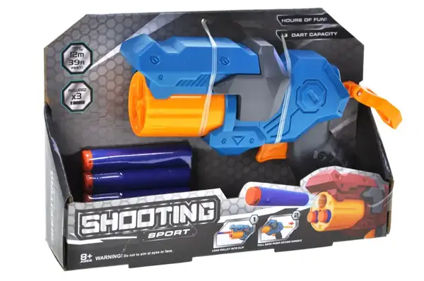 Бластер на поролонових патронах 690005, в коробці, 2кольори р.21x5x14см YG Toys купити