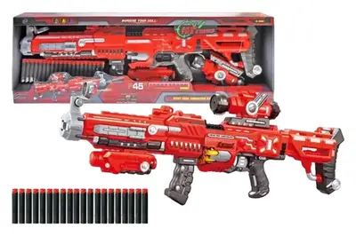 Бластер на поролонових патронах на батарейках в коробці FJ9552 р.79*8,5*34см купити