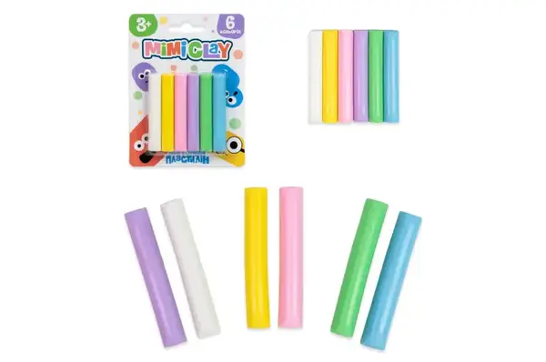 Набір для творчості пластилін "Mimi clay" 6 кольорів 30425 STRATEG купити