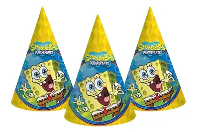 Ковпачки паперові "Sponge Bob" жовті ТМ "funmi" (6 шт) купити