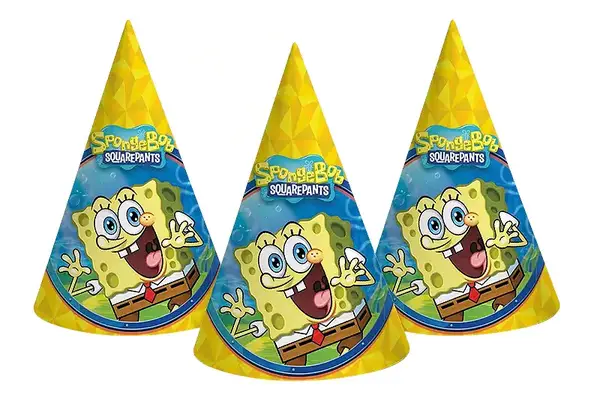 Ковпачки паперові "Sponge Bob" жовті ТМ "funmi" (6 шт) купити