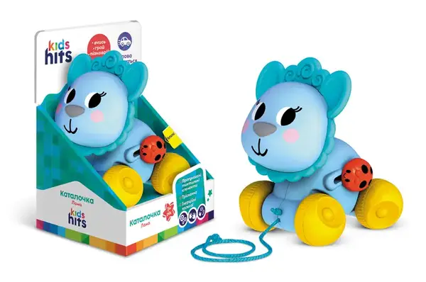 Каталка KH22/001 "Лама" зі шнурком, в коробці р.12,8x14,8x10,8 см KidsHits купити