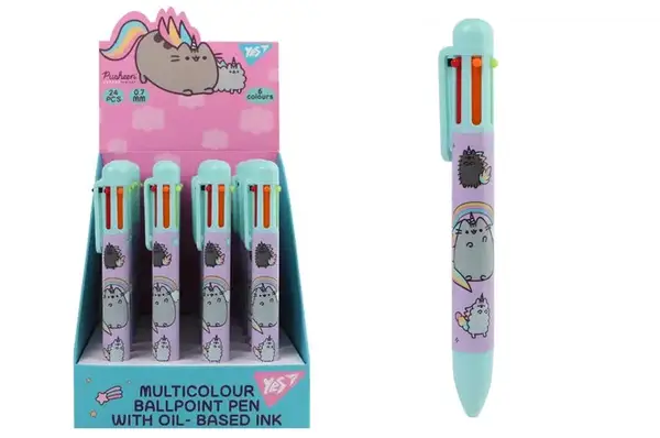 Ручка кулькова Yes «Pusheen» 0,7 мм Автоматична 6 кольорів купити