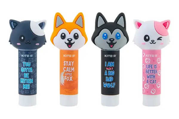 Клей-олівець КІТЕ 8г K23-131 з фігурками на ковпачку (16шт в уп) купити