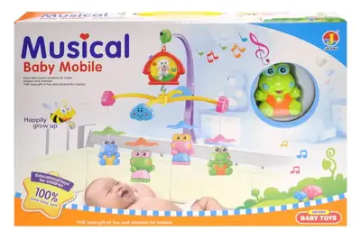 Мобіль на ліжко 6519B "Жабки" на батарейках, музичний, в коробці р.45x7x30,5 см YG Toys Мобіль на ліжко 6519B "Жабки" на батарейках, музичний, в коробці р.45x7x30,5 см YG Toys купити