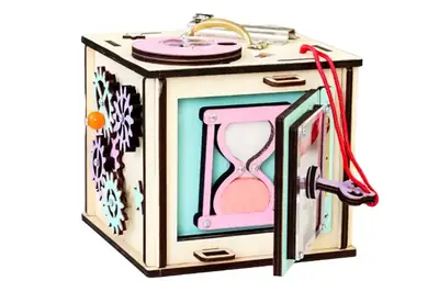 Бізікуб з дзеркалом Слонова кістка 15х15х15 см купити