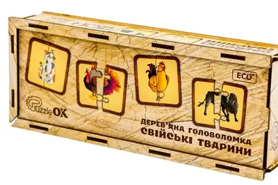 Головоломка дерев'яна Puz-37351 "Свійські тварини" PuzzleOk купити