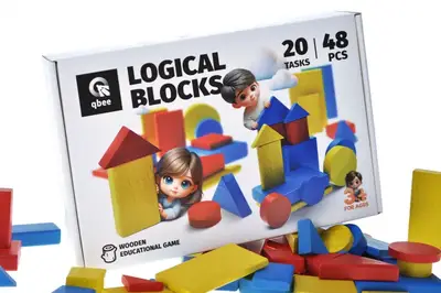 Розвиваюча дерев'яна гра QB700-006 "Логічні блоки Дьєнеша" НУШ 48 дет. qbee купити