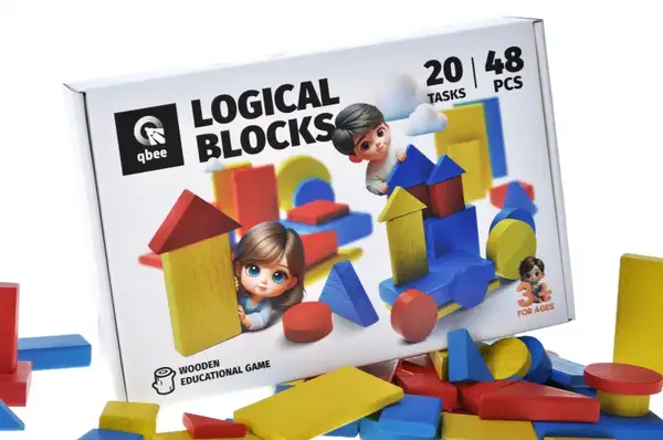 Розвиваюча дерев'яна гра QB700-006 "Логічні блоки Дьєнеша" НУШ 48 дет. qbee купити