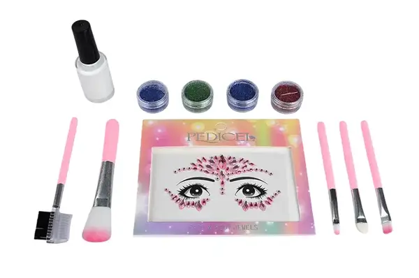 Набір косметики Тату FT2083-A наліпки, глітер, пензлики, трафарети, аксес короб. 23.5x14x3.5 см купити недорого в Україні, фото 5