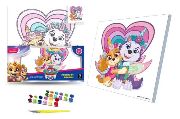 Набір для розпису по номерах 30х30 см QB913-008 "Щенячий патруль: Скай і Еверест" qbee купити
