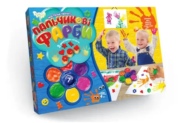 Пальчикові фарби РК-01-02 "Моя перша творчість" 7 кольорів DANKO купити