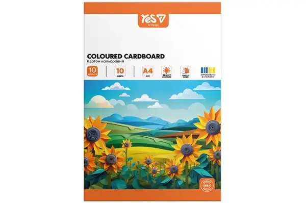 Картон кольоровий односторонній 954895 "Orange Line" 10 аркушів, А4 Yes купити
