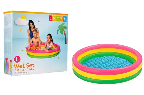 Басейн INTEX "Веселка" (3 секціі, надувне дно, рем. комплект) в коробці 57412 р.114*25см купити