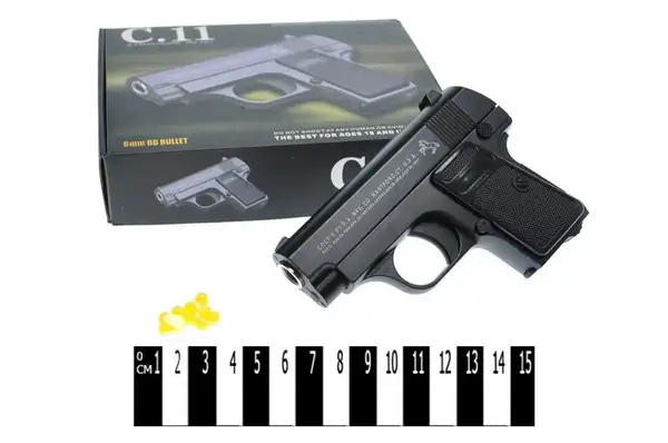 Пістолет C.11 металевий, кульки, у коробці р.17x12x4 см купити