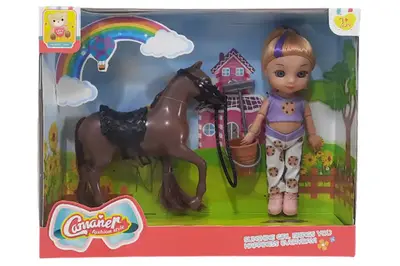 Лялька KQ129 з коником в коробці р.25,5x20x7см YG Toys купити