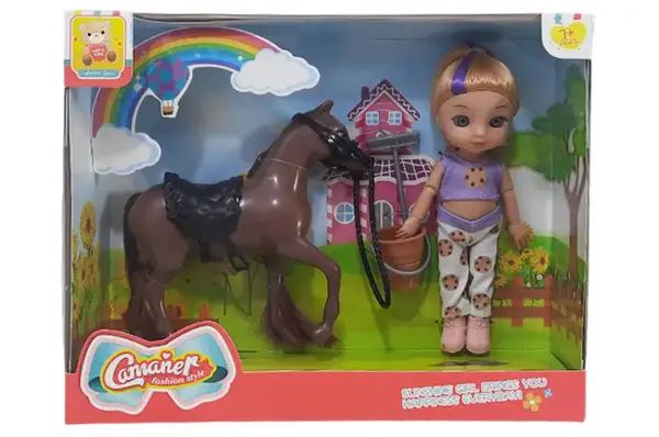 Лялька KQ129 з коником в коробці р.25,5x20x7см YG Toys купити