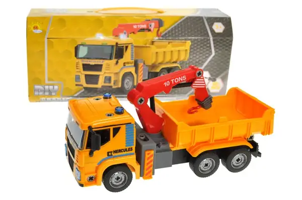 Вантажівка з краном конструктор озвучена зі світлом, в коробці 3201-3 р.37*10,5*16,7см купити