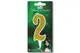 Свічка-цифра "2"21377"Мавка. Лісова пісня" біла золотий блиск в зеленій упаковці "Твоя Забава" (9 см.) 1шт купити недорого в Україні, фото 63446