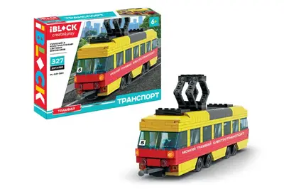 Конструктор IBLOCK, PL-921-380, ТРАНСПОРТ Трамвай 327 деталей, інструкція та наліпки у комплекті, в коробці р. 37,5*25,5*6 см. Конструктор IBLOCK, PL-921-380, ТРАНСПОРТ Трамвай 327 деталей, інструкція та наліпки у комплекті, в коробці р. 37,5*25,5*6 см. купити
