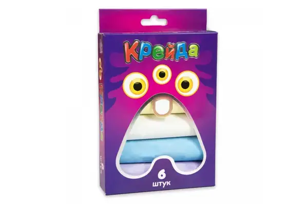 Крейда Велика кругла - 6 шт. різнокольорова 50102 STRATEG купити