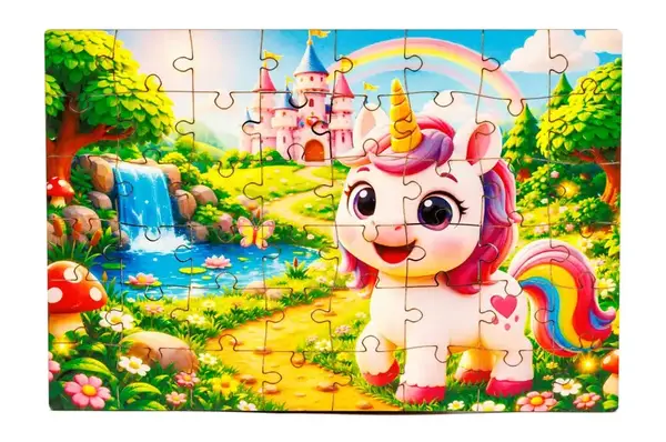 Пазл дерев'яний Puz-05002 Єдиноріг, А5 в тубусі PuzzleOk купити недорого в Україні, фото 3