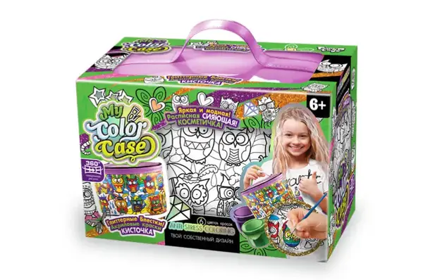 Набір для творчості CОC-01-01U,02U,03U,..,05U "My Color Case" косметичка-розмальовка DANKO купити недорого в Україні, фото 2