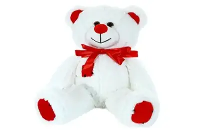 Ведмедик В360/0 біло-червоний 50 см VikNat купити