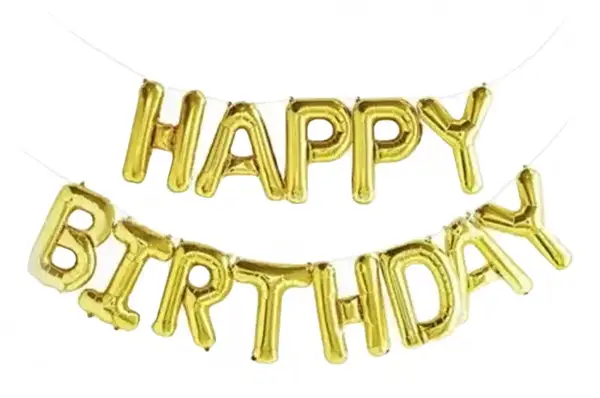 Надпис 'Happy Birthday' золотий 16' (40см) купити