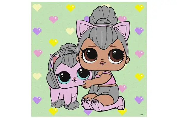 Набір для розпису по номерах 40x40 см KHO6290 "L.O.L. TroopSurprise Kitty Queen With Kitty Kitty" Ideyka купити