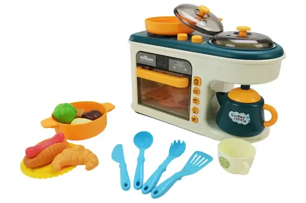 Кухня G775A батарейка, світло, звук, зеленого кольору, продукти, аксесуари, коробка р.34x17,5x26 см купити недорого в Україні, фото 3